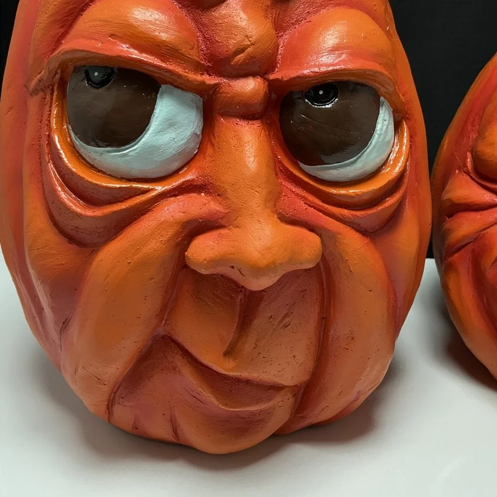 Collections Etc Expressive Pumpkins Halloween Table Top Décor Medium Lot Of 2